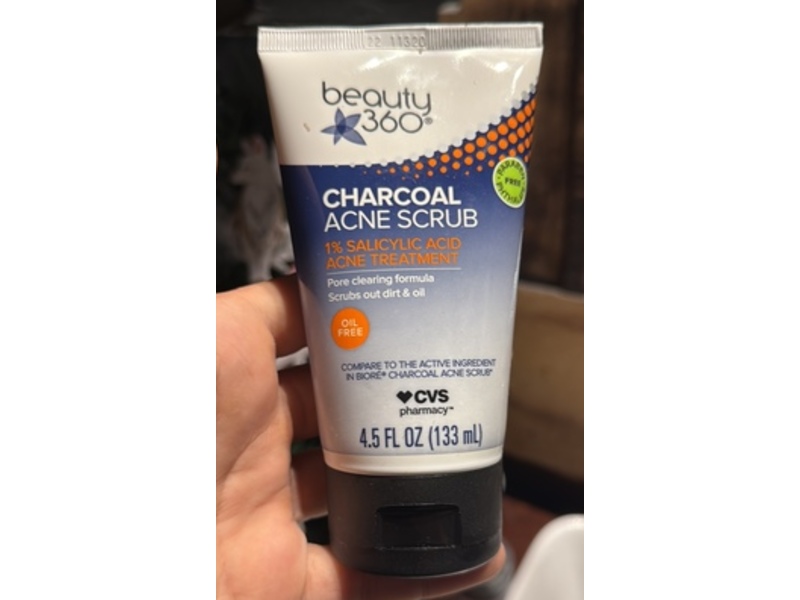 Cvs Pharmacy Beauty 360 Charcoal Acne Scrub, 4.5 fl oz/133 mL