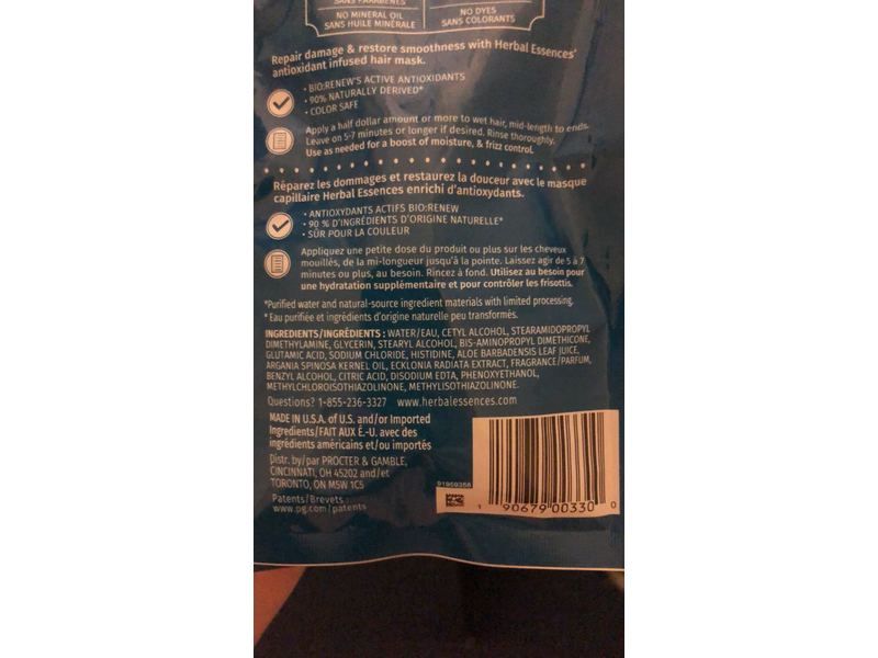 Herbal Essences Argan Oil Repairing Hair Mask, 1.7 fl oz/50 mL