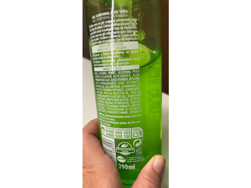 Deliplus Refrescante Gel, Aloe Vera, 390 mL