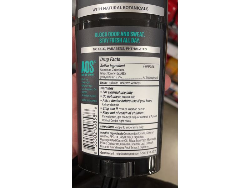 Art Of Sport Antiperspirant, Victory Cool Eucalyptus, Talc Free, 2.7 oz/76 g