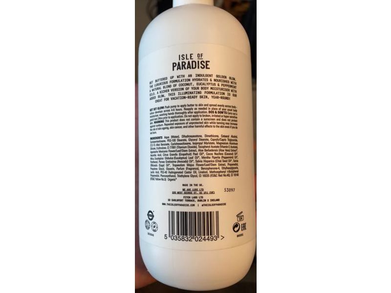 Isle Of Paradise Self-Tanning Butter, Hello Golden Glow, 16.9 fl oz/500 mL