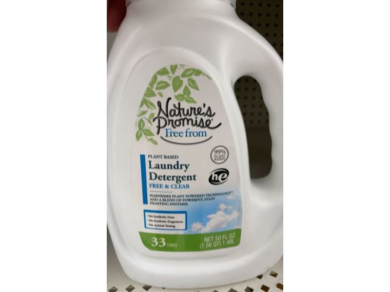 Nature's Promise Laundry Detergent, Free & Clear, 33 Loads, 50 fl oz/1.48 L