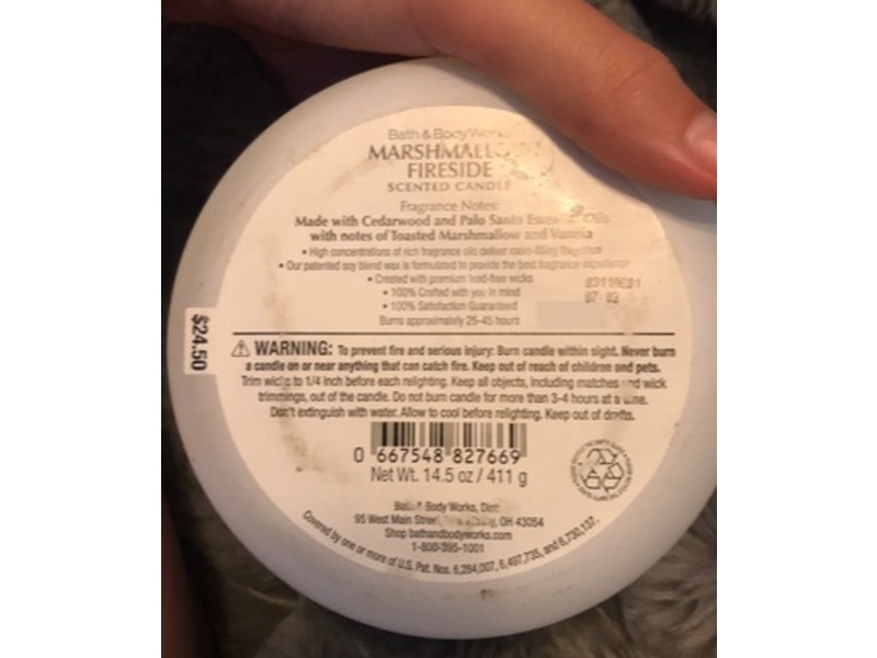 Bath and Body Works Scented Candle, Marshmallow Fireside, 14.05 oz/411 g