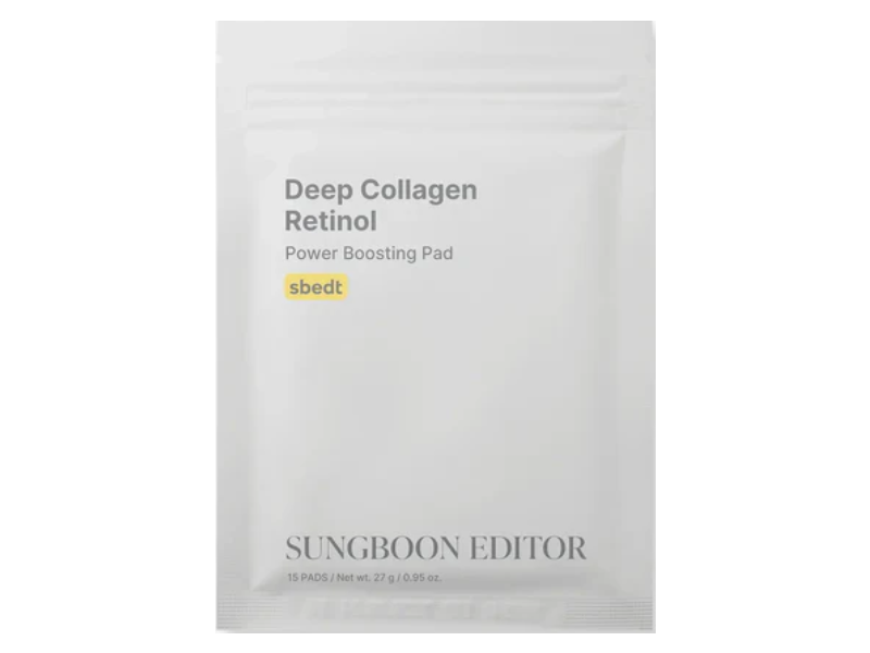 Sungboon Editor Deep Collagen Retinol Power Boosting Pad, 0.05 oz/27 g, 15 Pads