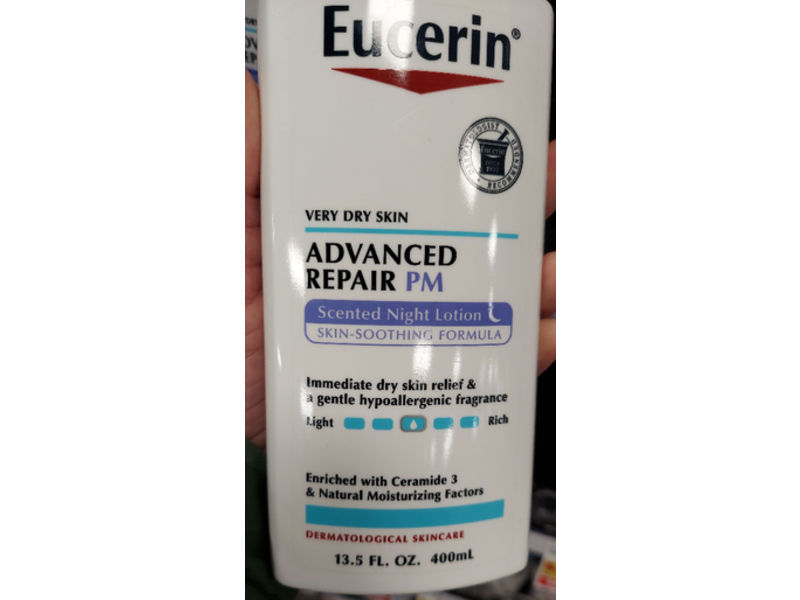 Eucerin Advanced Repair Scented Night Lotion, 13.5 fl oz/400 mL