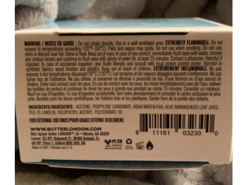 Butter London Nail Scrubbers 2-in-1 Prep & Lacquer Remover Wipes, 10 Count