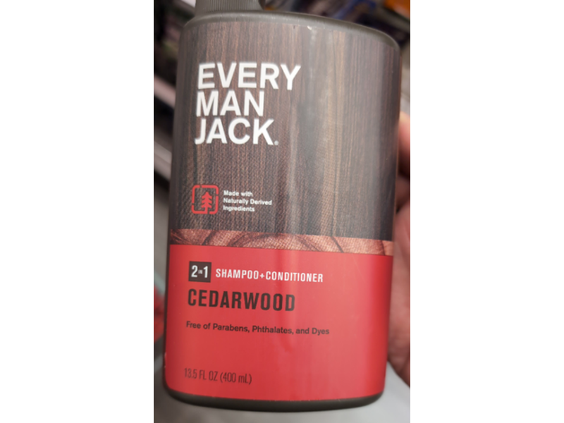Every Man Jack 2-In-1 Shampoo + Conditioner, Cedarwood, 13.5 fl oz/400 mL