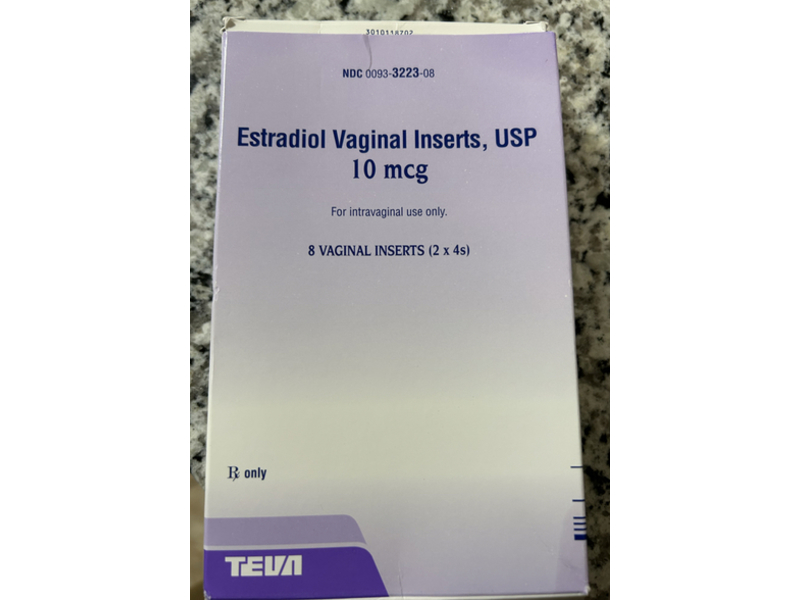 Estradiol Vaginal Inserts 10 mcg, 8 Count, Teva Pharmaceuticals (Rx)