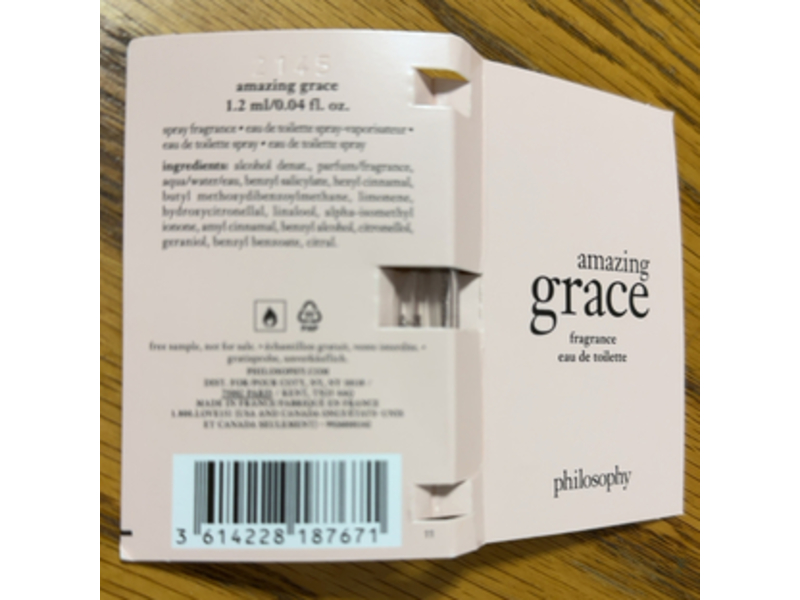 Philosophy Amazing Grace Eau De Toilette, 0.04 fl oz/1.2 mL