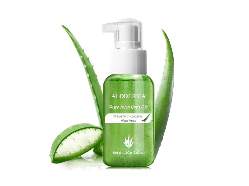 Aloderma Pure Aloe Vera Gel, Organic Aloe Vera, 3.53 oz/100 g