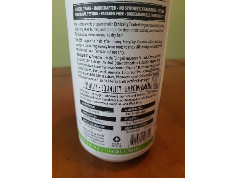 Alaffia Ultra Hydrating Conditioner, Coconut Lime, 32 fl oz/950 mL