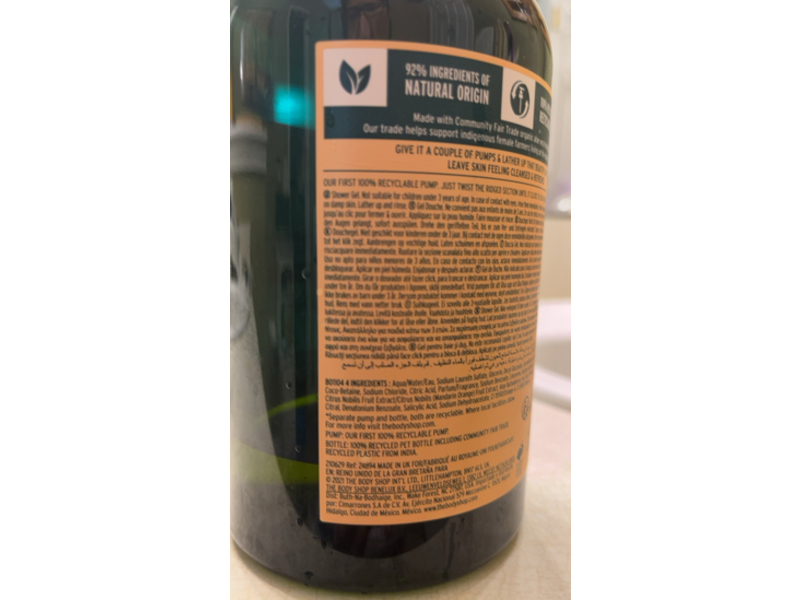 The Body Shop Satsuma Shower Gel, Satsuma, Zesty & Refreshing, 25.3 fl oz/750 mL