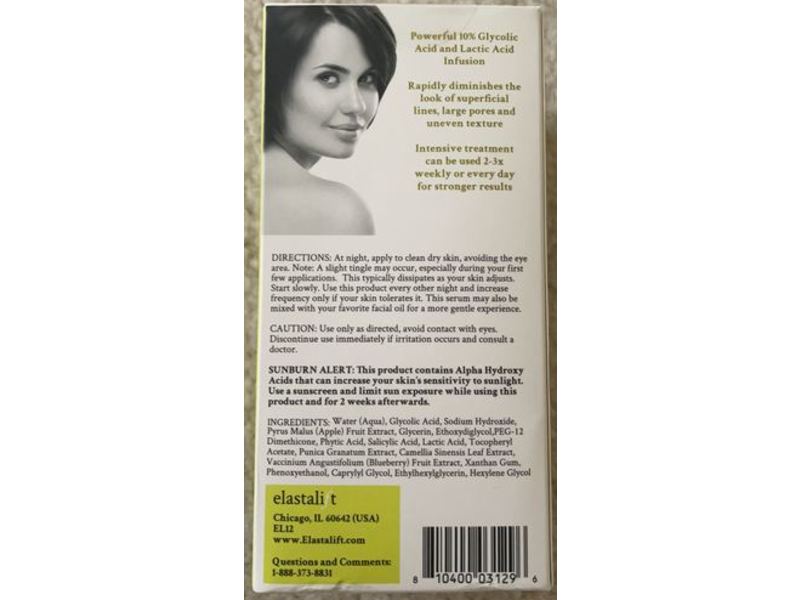 Elastalift Glycolic Retexturizing Treatment, Resurface + Glow, 1.75 fl oz/52 mL