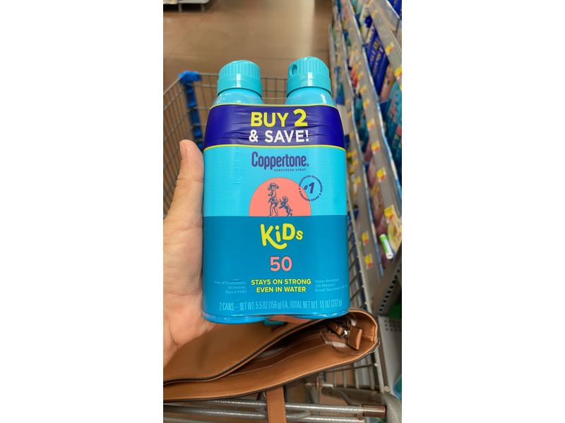Coppertone Kids Sunscreen Spray, SPF 50, 5.5 oz/156 g, Pack Of 2