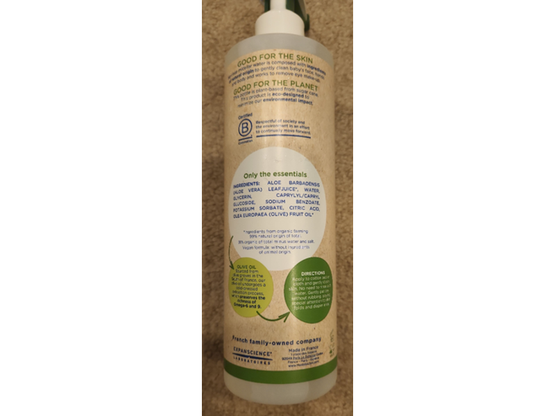 Mustela Baby Micellar Water, Olive Oil & Aloe, 13.5 fl oz/400 mL