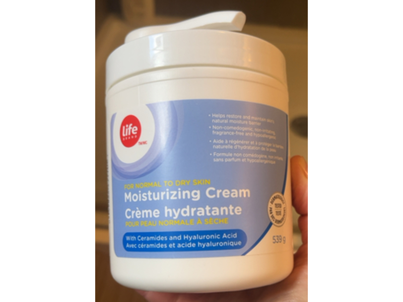 Life Brand Moisturizing Cream, Ceramides & Hyaluronic Acid, 539 g