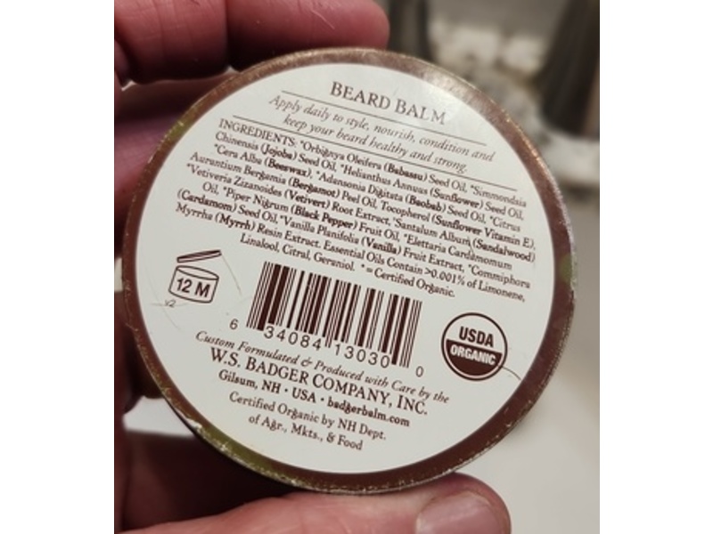 Badger Man Care Beard Balm, 2 oz/56 g