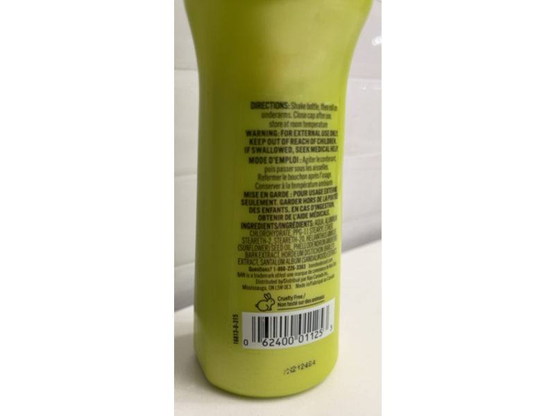 Ban Invisible Roll-On Antiperspirant Deodorant, Unscented, 100 mL