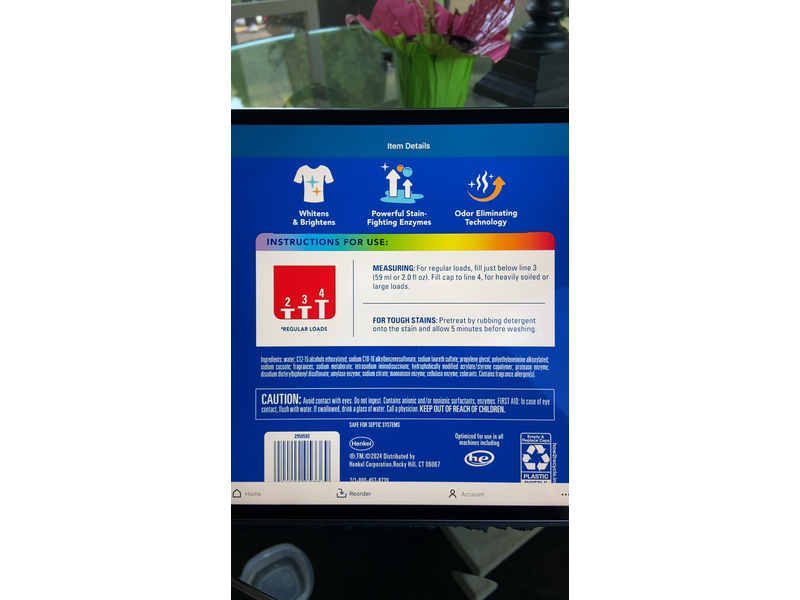 Persil Advanced Clean Oxi + Odor Power Liquid Detergent, 120 Loads, 240 fl oz/7.09 L