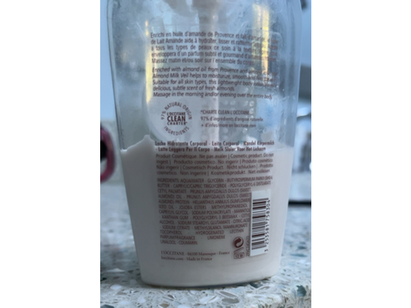 L'Occitane en Provence Moisturizing & Smoothing Body Lotion, Almond Milk Veil, 8 fl oz/240 mL