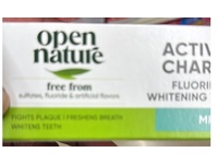 Open Nature Active Charcoal Fluoride Whitening Toothpaste, Mint, 4.8 oz/136 g - thumbnail 2
