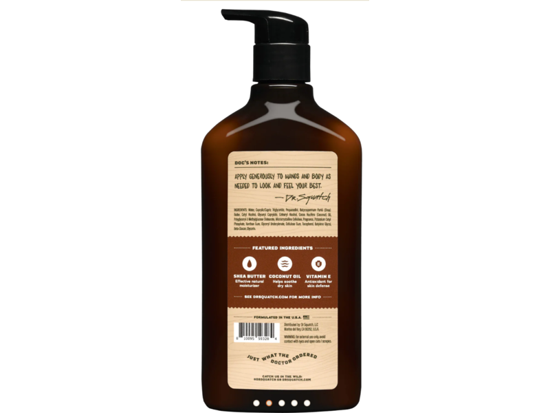 Dr. Squatch Moisturizing Lotion, Wood Barrel Bourbon, 10 fl oz/295 mL