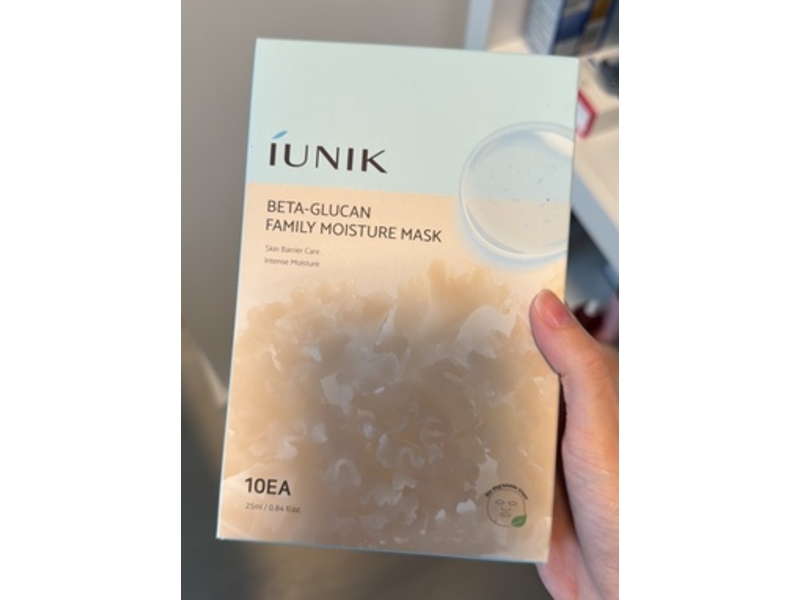 Iunik Beta-Glucan Family Moisture Mask, 0.84 fl oz/25 mL, 10 Count