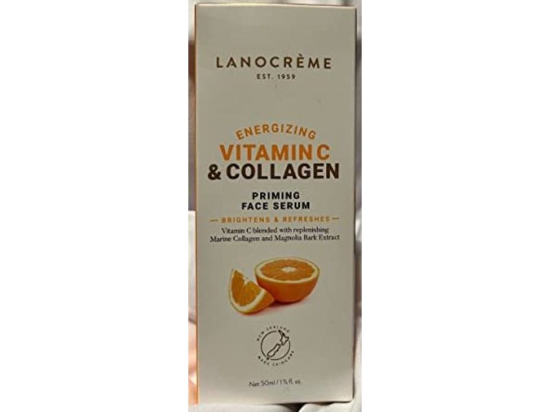 Lanocreme Energizing Vitamin C & Collagen Priming Face Serum, 1 fl oz/50 mL