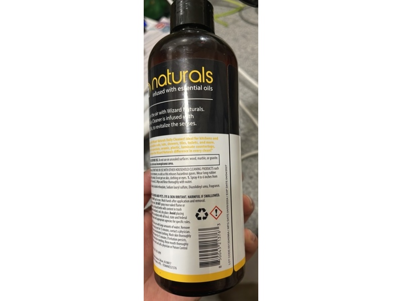 Wizard Naturals Daily Cleaner, Sunny Citrus, 13 fl oz/384 mL