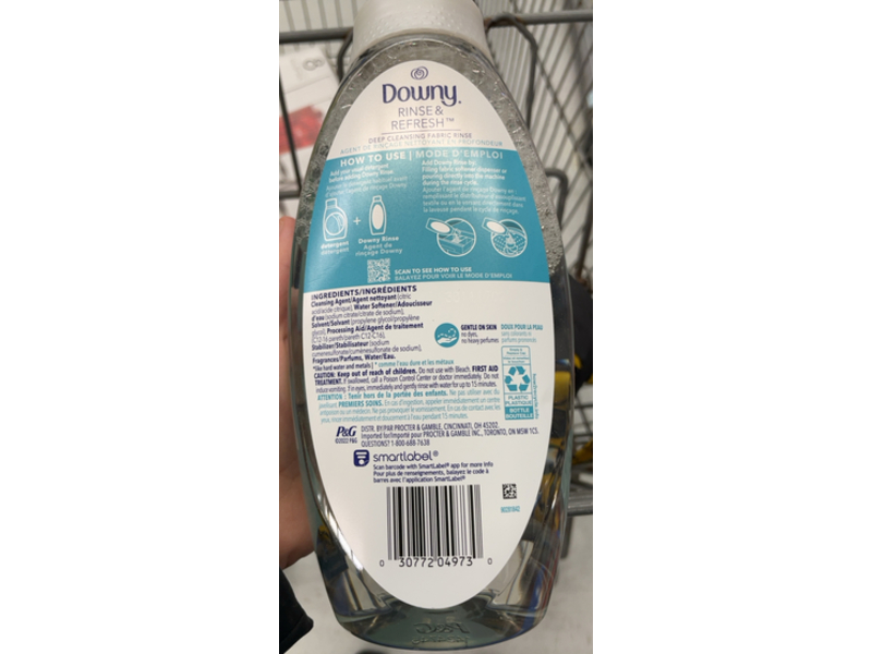 Downy Rinse & Refresh Fabric Rinse, Cool Cotton, 25.5 fl oz/754 mL
