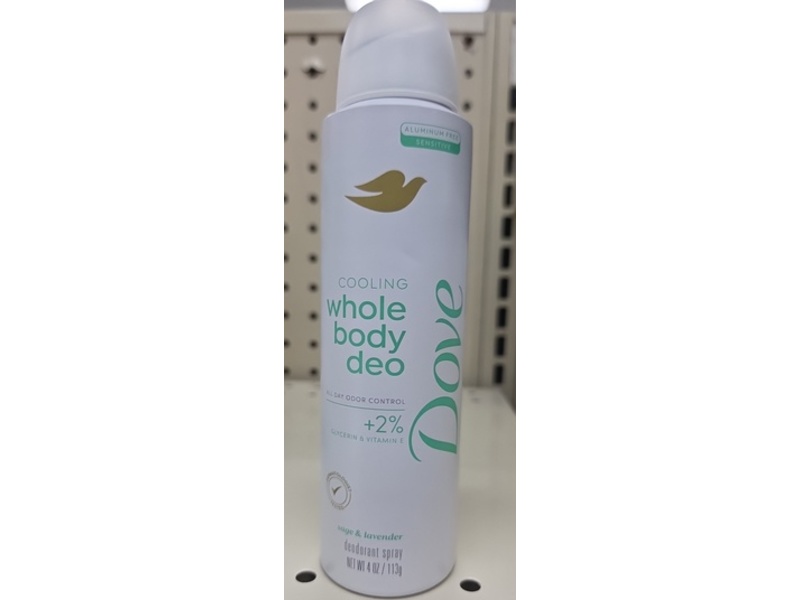 Dove Whole Body Deodorant Cooling Spray, Sage & Lavender, 4 oz/113 g