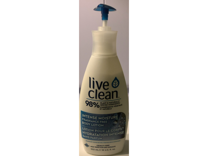 Live Clean Body Lotion, Intense Moisture, 18 fl oz/532 mL