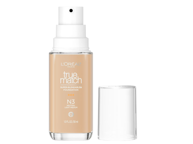 L'Oreal Paris True Match Super-Blendable Foundation, N3 Light Medium, 1 fl oz/30 mL
