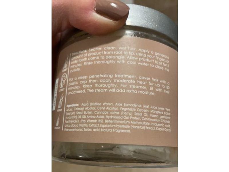 Inahsi Naturals Restorative Hair Masque Deep Conditioner, Mango Hemp, 16 oz/454 g