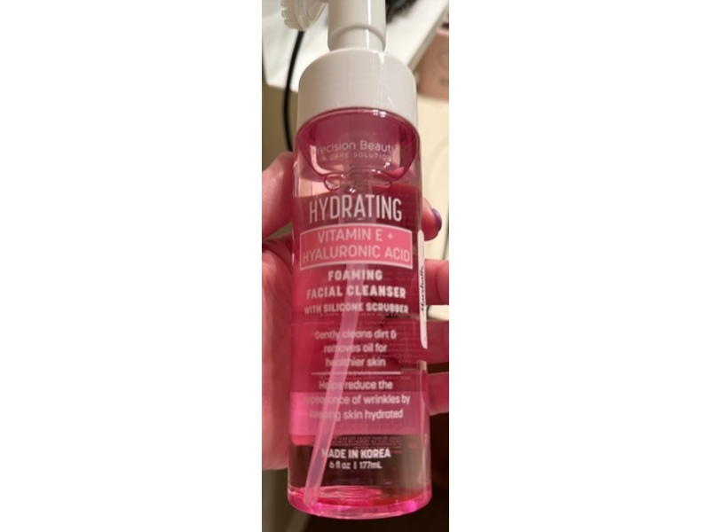Precision Beauty Hydrating Foaming Facial Cleanser, Vitamin E + Hyaluronic Acid, 6 fl oz/177 mL