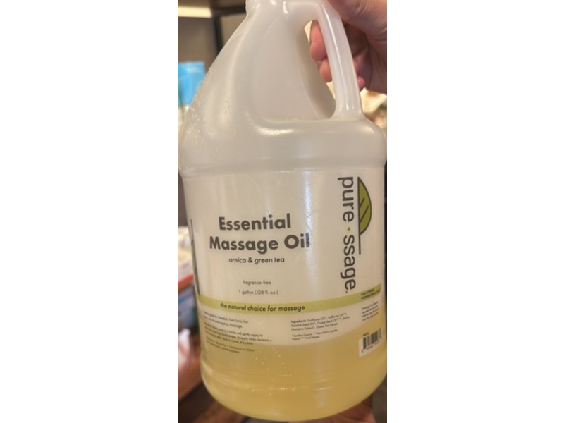 Pure-ssage Essential Massage Oil, Arnica & Green Tea, Fragrance-Free, 128 fl oz