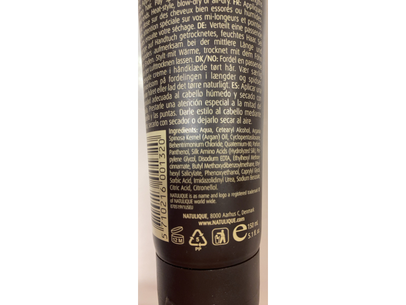 Natulique Natural Texture Nourishing Hair Cream, Argan Oil, 5.1 fl oz/150 mL