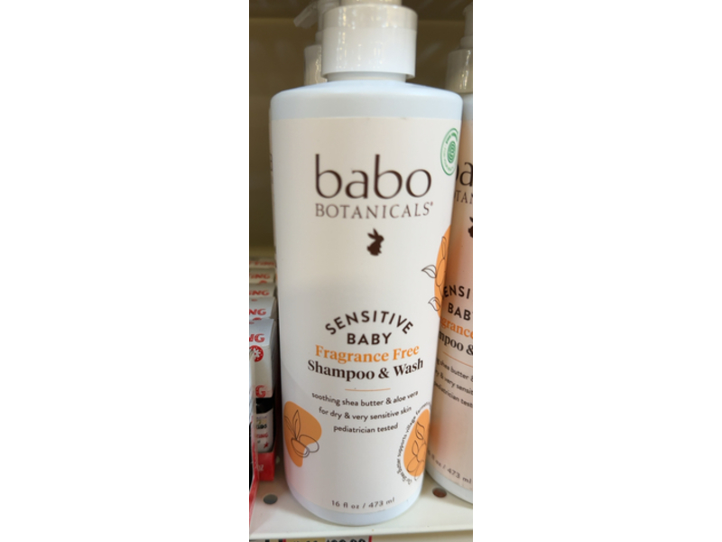 Babo Botanicals Sensitive Baby Shampoo & Wash, Shea Butter & Aloe Vera, 16 fl oz/473 mL