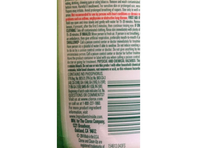 Clorox Clean-up Cleaner + Bleach, Original, 24 fl oz/709 mL