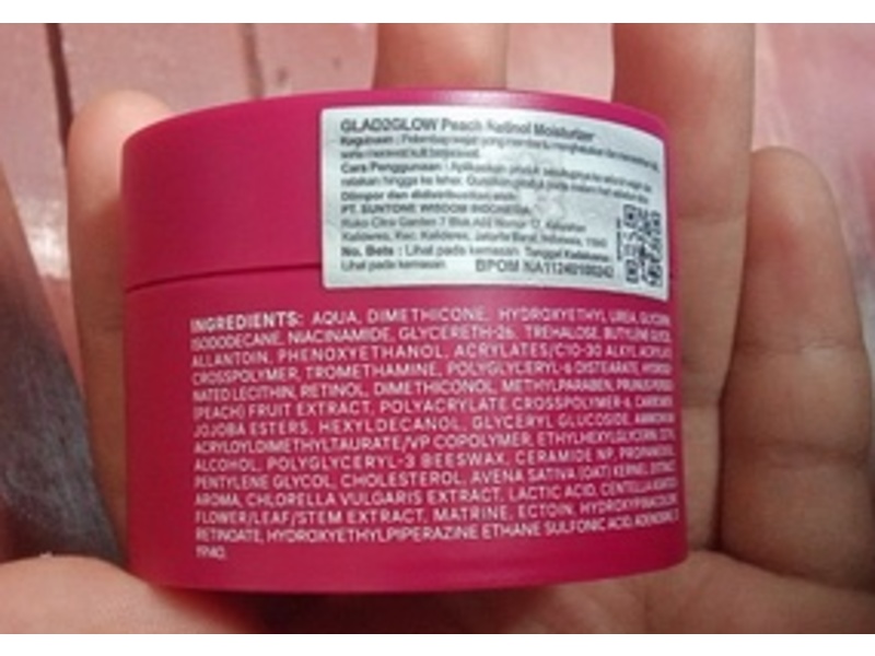 Glad2Glow Retinol Moisturier, Peach, 1.05 fl oz/30 g