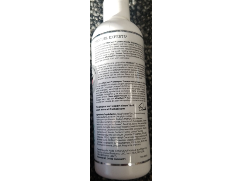Ouidad VitalCurl+ Clear & Gentle Shampoo, 8.5 fl oz/250 mL