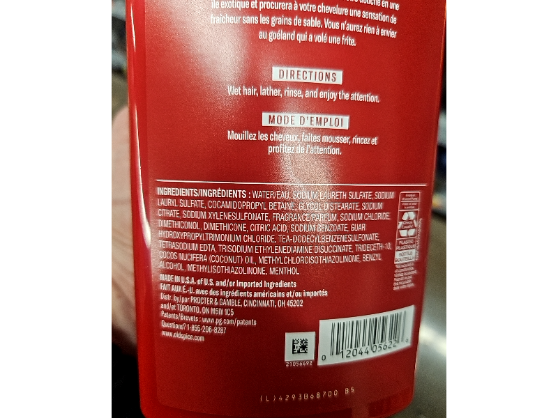 Old Spice Fiji Shampoo, Coconut, 21.9 fl oz/860 mL