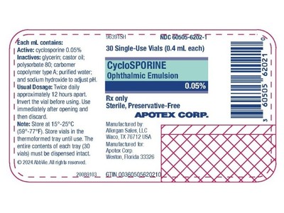 Cyclosporine Ophthalmic Emulsion 0.05%, 0.4 ml vials, Apotex Corp. (Rx)