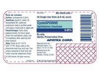 Cyclosporine Ophthalmic Emulsion 0.05%, 0.4 ml vials, Apotex Corp. (Rx) - Image 2