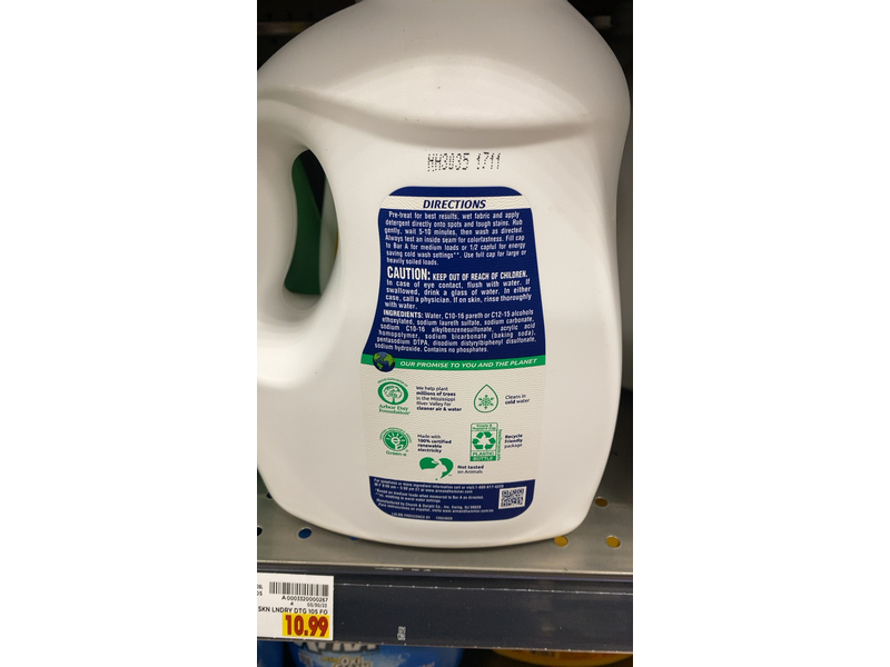 Arm & Hammer Liquid Laundry Detergent, Free & Clear, 105 Loads, 105 fl oz/3.10 L