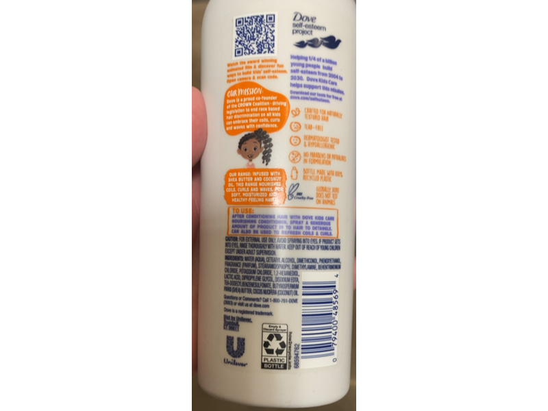 Dove 2-in-1 Detangler & Refresher Spray, Shea Butter & Coconut Oil, 8 fl oz/236 mL