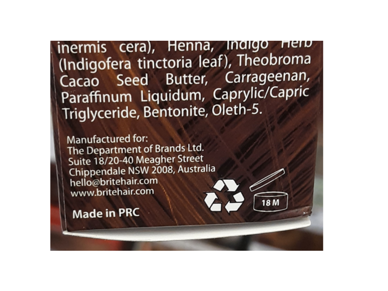 Brite Naturally Hair Color Made From Plants, Dark Brown, 2.53 fl oz/75 ml