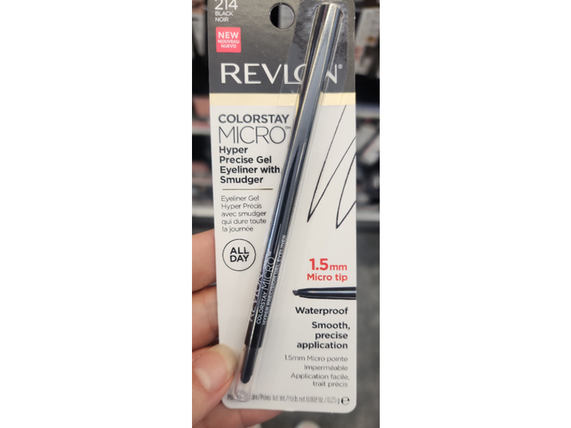 Revlon Colorstay Micro Hyper Precise Gel Eyeliner, 214 Black Noir, 0.008 oz/0.23 g