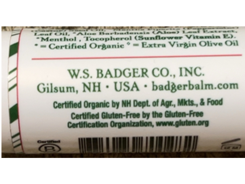 Badger Lip Balm, Peppermint Stick, 0.60 oz/17 g
