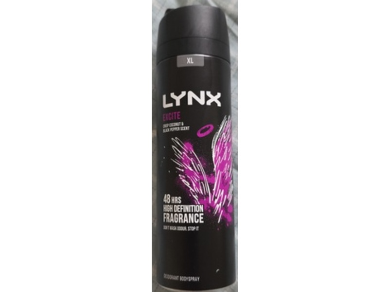 Lynx Deodorant Bodyspray, Crisp Coconut & Black pepper Scent, 200 mL